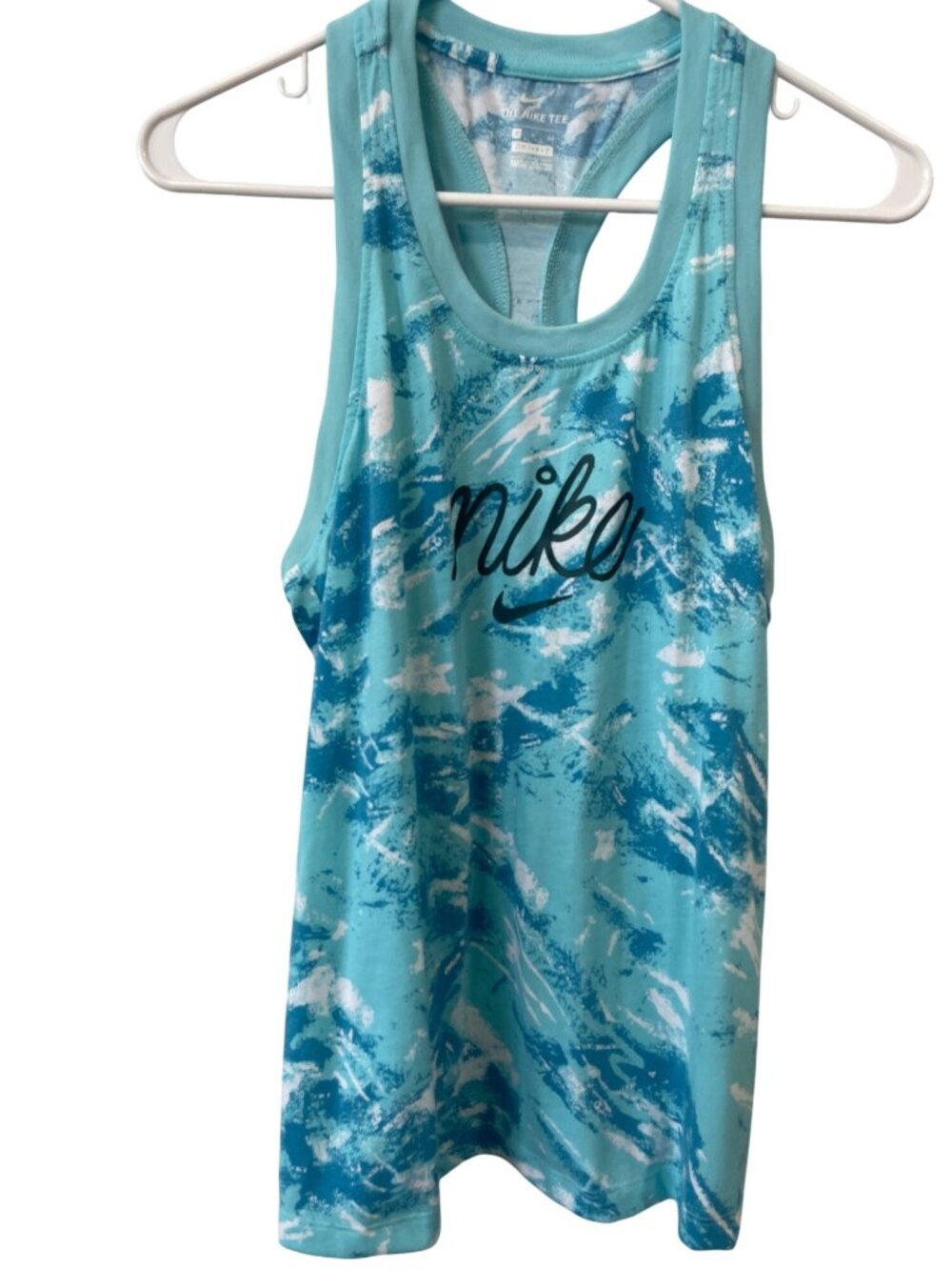 Nike Dri-Fit Tank Top Small Sleeveless Scoop Neck Abstract Racerback Athleisure - Picture 1 of 7